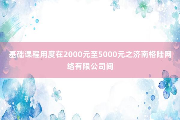 基础课程用度在2000元至5000元之济南格陆网络有限公司间
